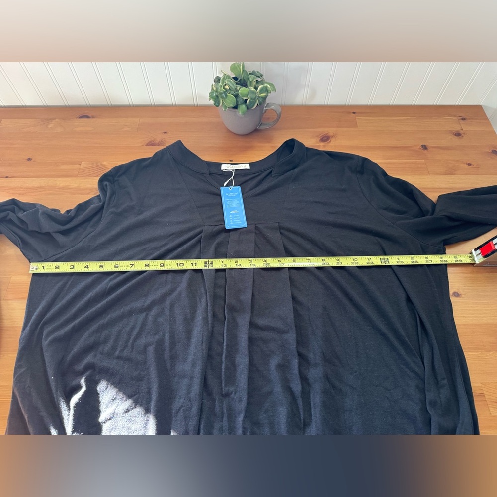WellSize Casual Pleated V Neck Soft Long Sleeve Tunic Size 3X New With Tags - Picture 6 of 9